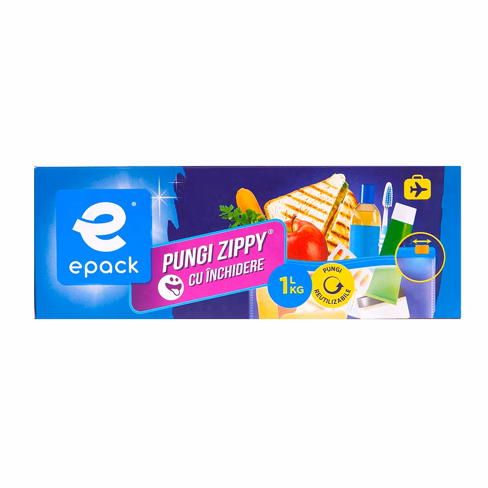 Pungi Zippy cu inchidere reutilizabile 1 L/KG 15 buc /set