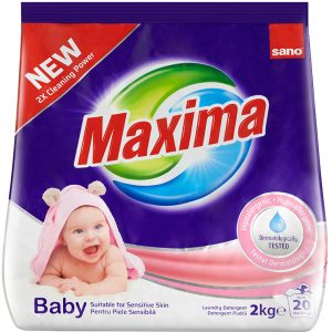 Detergent pudra pentru piele sensibila SANO Maxima Baby 2 kg / 20 spalari