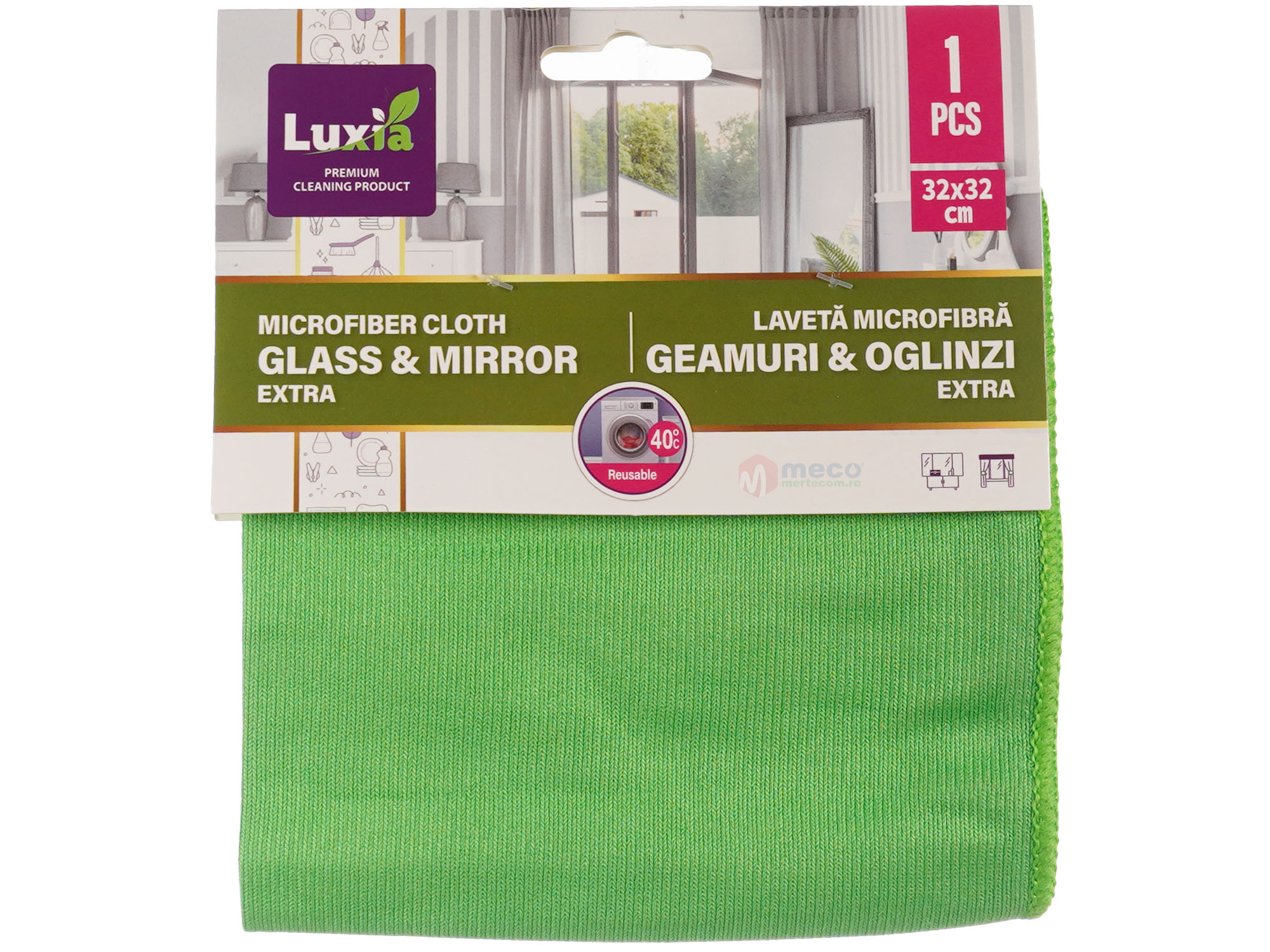 Laveta microfibra pentru geamuri si oglinzi Luxia